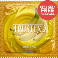 Trustex Banana Flavor Lubricated Condoms.