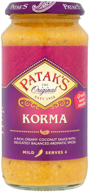 Patak's Korma Curry Sauce 450g - Authentic Indian Flavor
