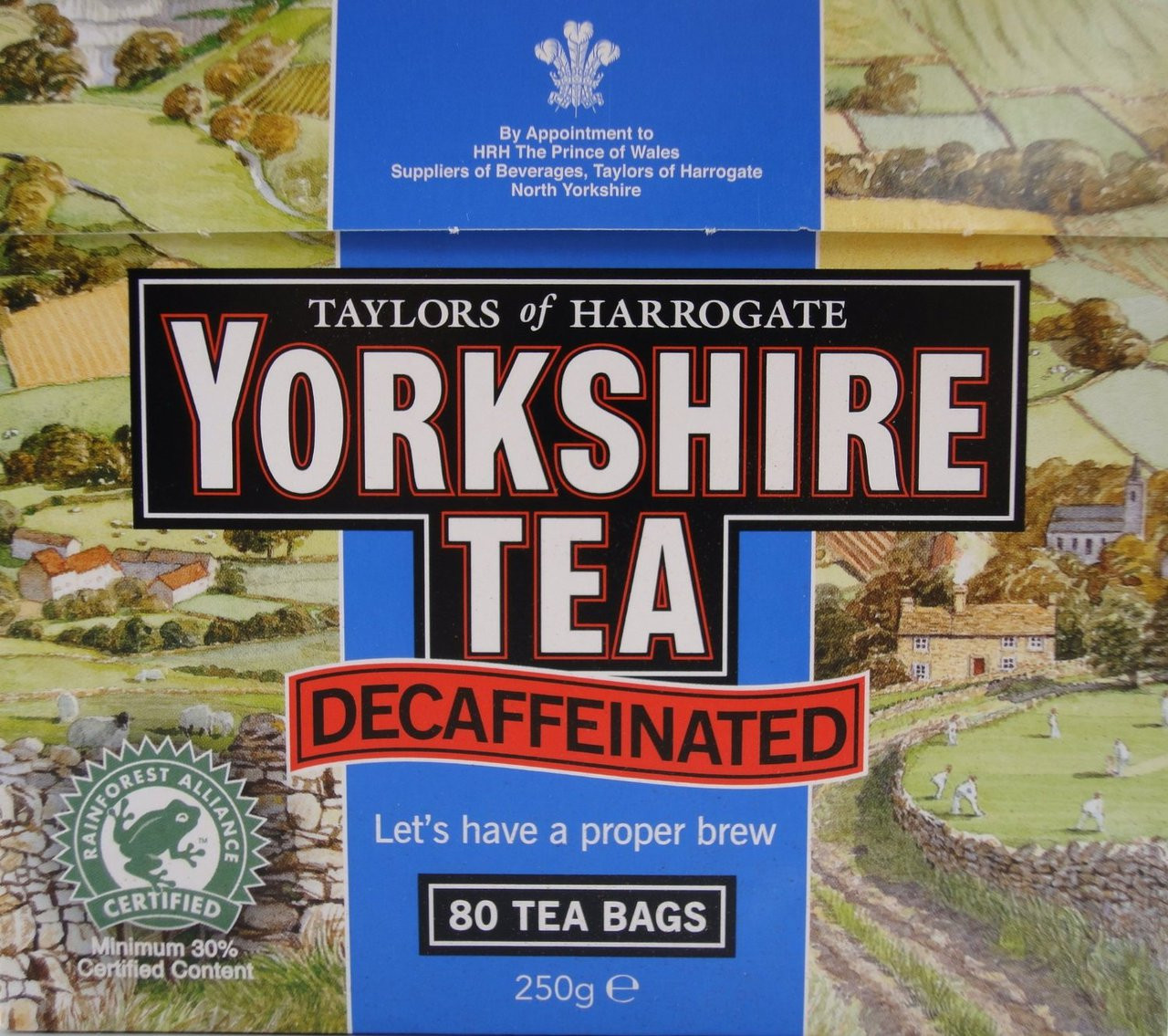 四箱セット　ヨークシャーティー Decaf デカフェ　80個入り 250g 英国 Yorkshire Tea Decaf 80 Pack | British Food Depot
