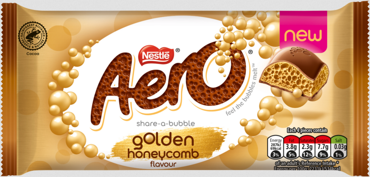 Aero Golden Honeycomb Bar 90g