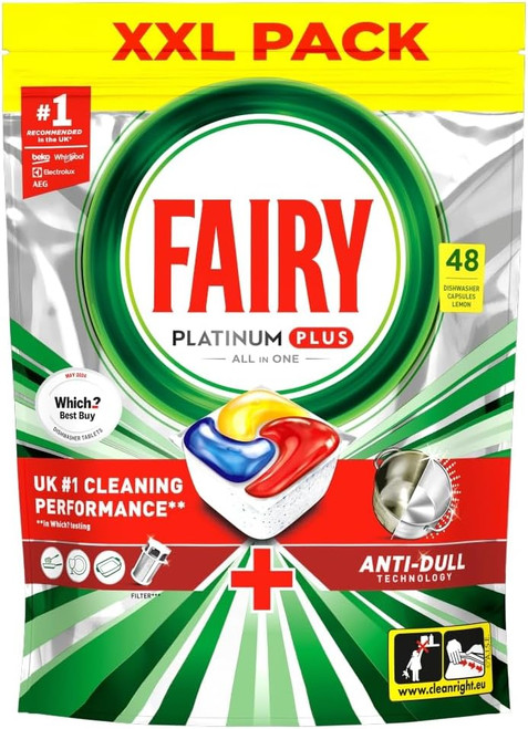 Fairy Platinum Plus Dishwasher Tablets Lemon 48 Pack