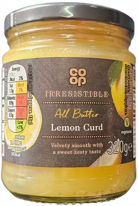 Co-Op Irresistible All Butter Lemon Curd 320g *B/B End of July*