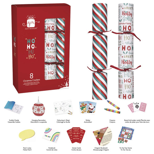 Gift Maker Christmas Crackers HoHoHo Pack of 8 ***Pre-Order***