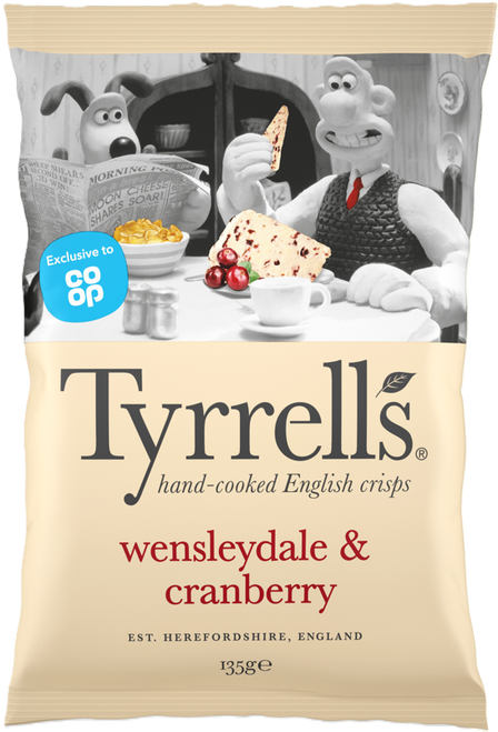 Tyrrells Wensleydale & Cranberry Sharing Crisps 135g ****Pre-Order****