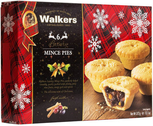 Walkers Luxury Mincemeat Pies 6 Per Pack 372g