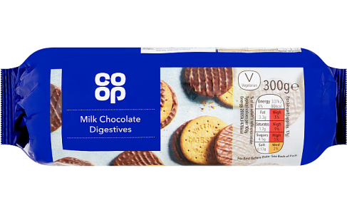 Co-op Milk Chocolate Digestive Biscuits 300g *B/B MARCH 21st*