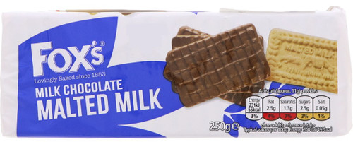 Foxs Milk Chocolate Malted Milk Biscuits 250g