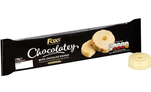 Foxs Chocolatey White Chocolate Rounds 130g