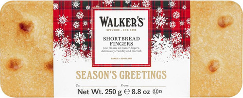 Walkers Festive Shortbread Fingers Tin 250g