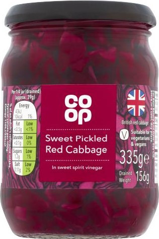 Co-op Sweet Pickled Cabbage 335g 