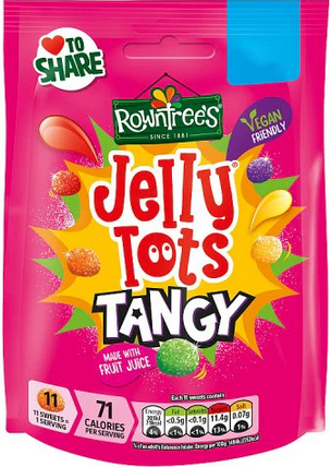 Rowntrees Jelly Tots Tangy Pouch 140g  x 10