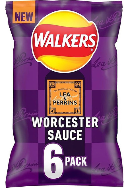 Walkers Lea & Perrins Worcester Sauce 6 Bag Multipack 150g  x 18