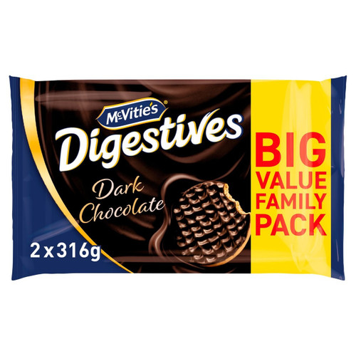 6 x McVities Dark Chocolate Digestives 316g Twin Pack (632g)