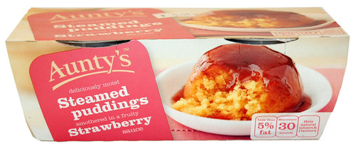 6 x Aunty's Strawberry Jam Steamed Pudding 2 x 110g