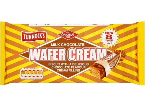 20 x Tunnocks Milk Chocolate Wafer Creams 8 Pack 240g