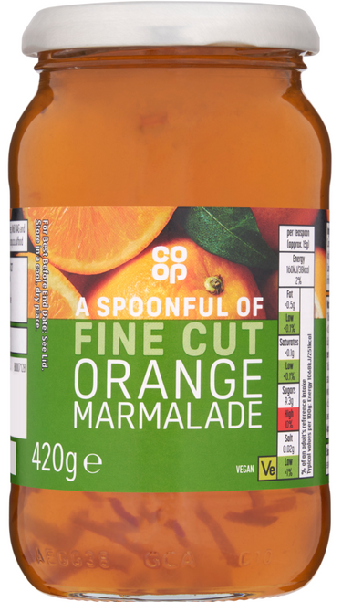 Co-Op Fine Cut Orange Marmalade 420g