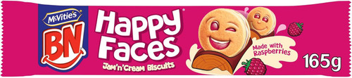 McVities BN Happy Faces Jam & Cream 165g *B/B FEB 14th*