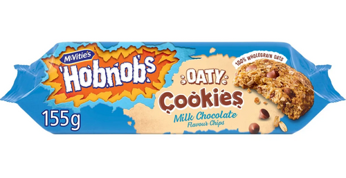 McVities Hobnob Oaty Cookie Milk Chocolate 155g *B/B MARCH 14th*