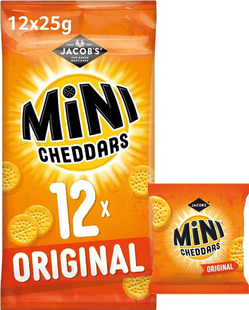 9 x Jacobs Mini Cheddars Original 12 Bag Pack 276g