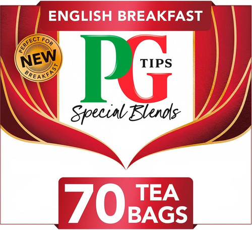 6 x PG Tips English Breakfast Tea 70 Bag Pack