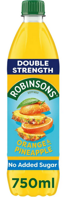 Robinsons Orange & Pineapple Concentrate Double Strength 750ml  x 12