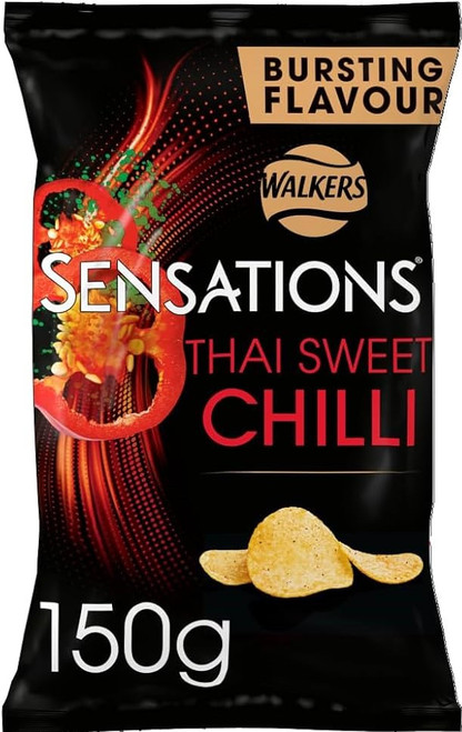 Walkers Thai Sweet Chilli Crisps Large Bag 150g  x 12