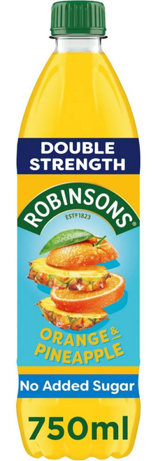 Robinsons Orange & Pineapple Concentrate Double Strength 750ml  x 12