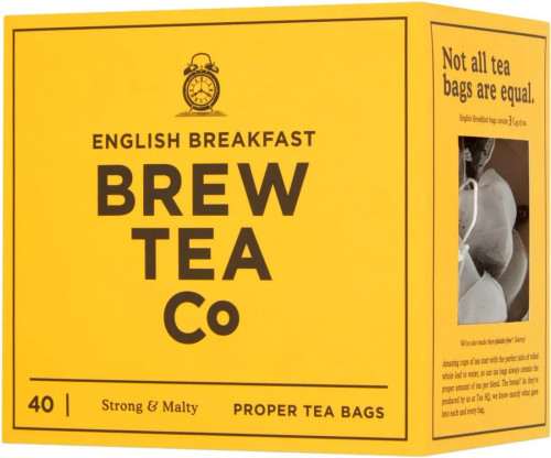 Brew Tea Co English Breakfast 40 Proper Tea Bags 200g