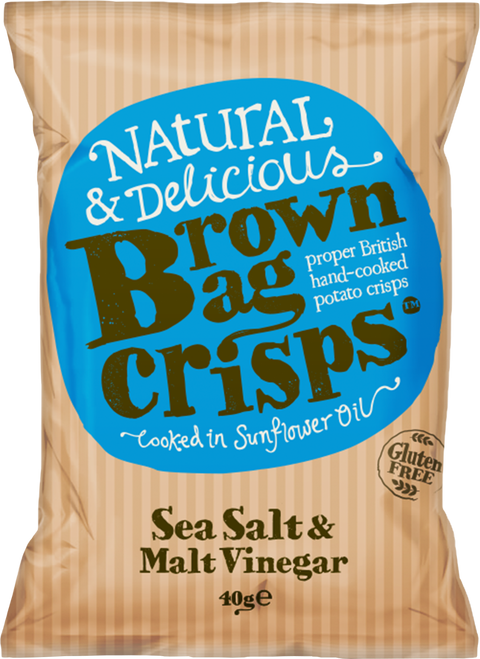 Brown Bag Proper British Crisps Salt & Malt Vinegar 40g