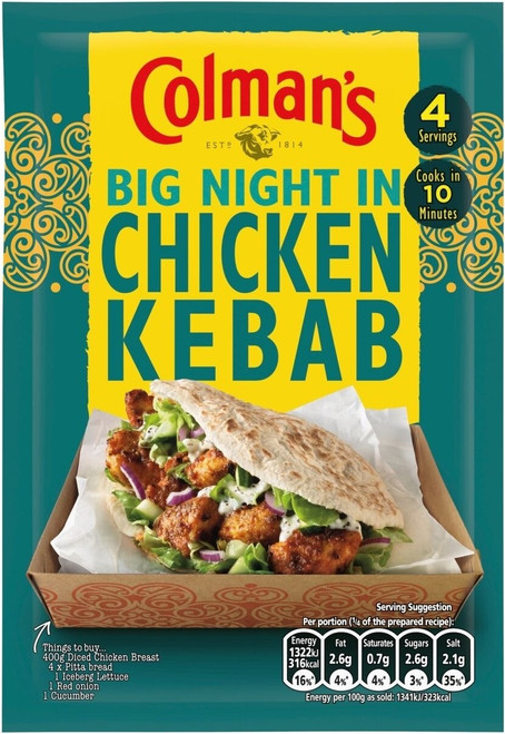 Colmans Big Night In Chicken Kebab 30g