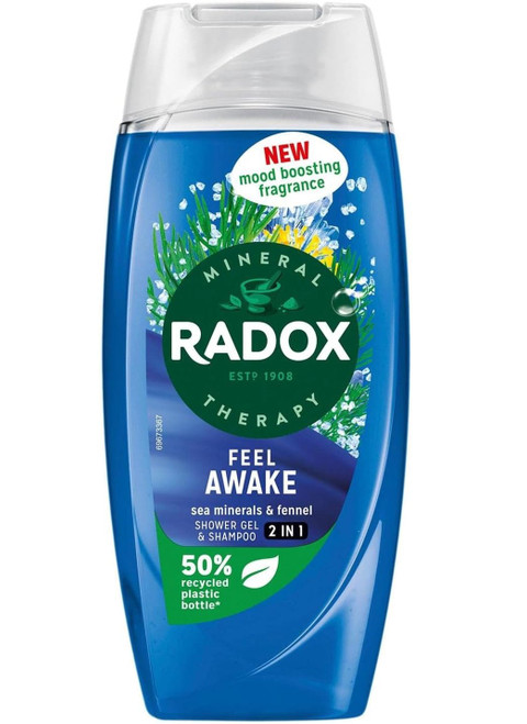 Radox Shower Gel 2 In 1 For Men Feel Awake 225ml