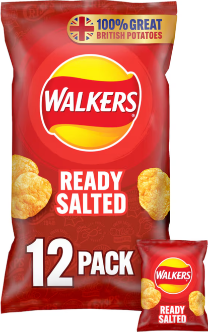 Walkers Ready Salted 12 Pack 12 x 25g