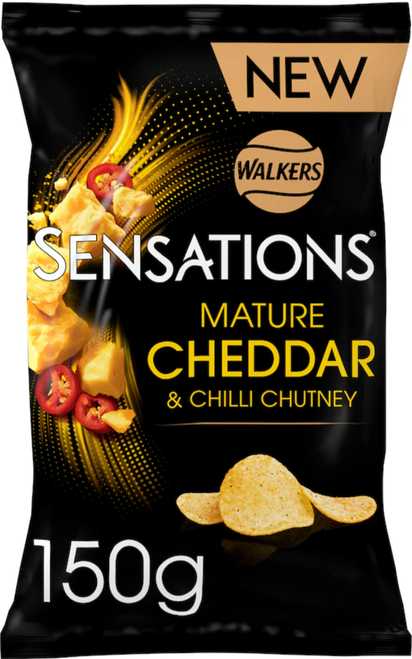 Walkers Sensations Mature Cheddar & Chilli Chutney Large Bag 150g