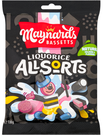 Maynards Bassetts Liquorice Allsorts 130g x 10