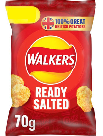 Walkers Ready Salted Large Bag 70g x 18