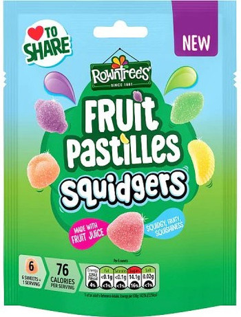 9 x Rowntrees Fruit Pastilles Squidgers Pouch 120g