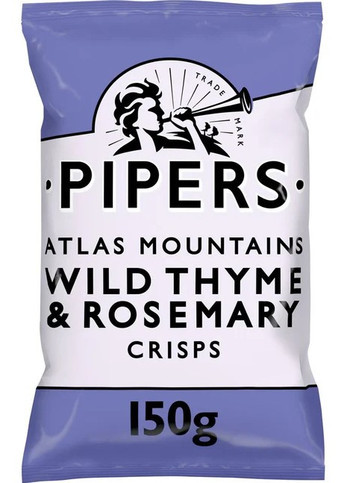 8 x Pipers Thyme & Rosemary Crisps Large Bag 150g