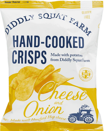 24 x Diddly Squat Farm Cheese & Onion Crisps 40g