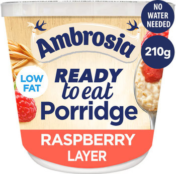 Ambrosia Ready To Eat Porridge Pot Raspberry 210g  x 6