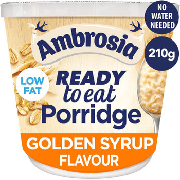Ambrosia Ready To Eat Porridge Pot Golden Syrup 210g  x 6
