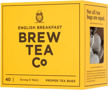 6 x Brew Tea Co English Breakfast 40 Proper Tea Bags 200g