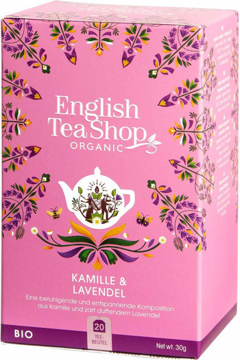 6 x English Tea Shop Organic Chamomile Lavender Tea 20 Bags 180g