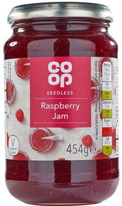 6 x Co-op Seedless Raspberry Jam 420g