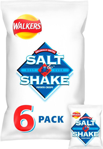 Walkers Salt & Shake Crisps 6 Bag Multi-Pack 144g  x 18