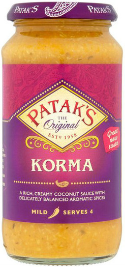 Patak's Korma Curry Sauce 450g - Authentic Indian Flavor