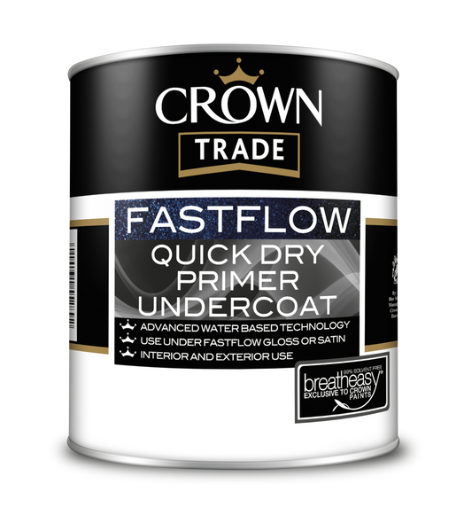 Crown Trade Fastflow Quick Dry Primer Undercoat White 1L, 2.5L & 5L