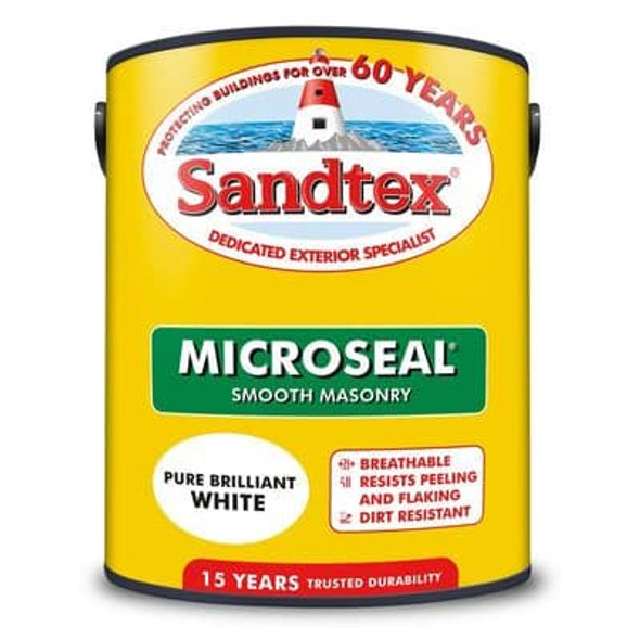SANDTEX MICROSEAL SMOOTH MASONRY 1L PURE BRILLIANT WHITE