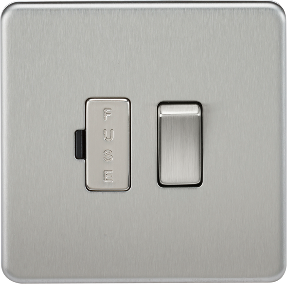13A Switched Fused Spur Unit - Brushed Chrome