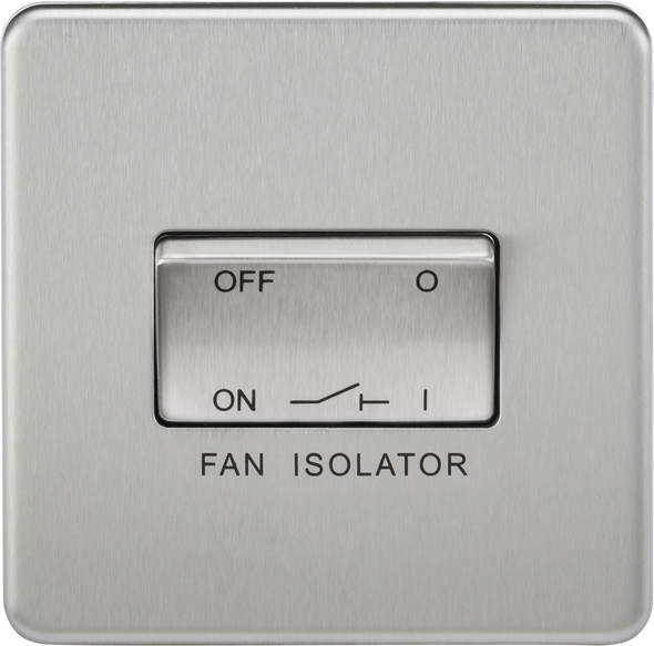 10A Fan Isolator Switch - Brushed Chrome