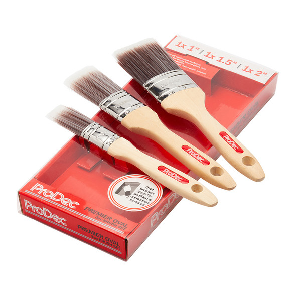 ProDec 3pc Premier Oval Paint Brush Set